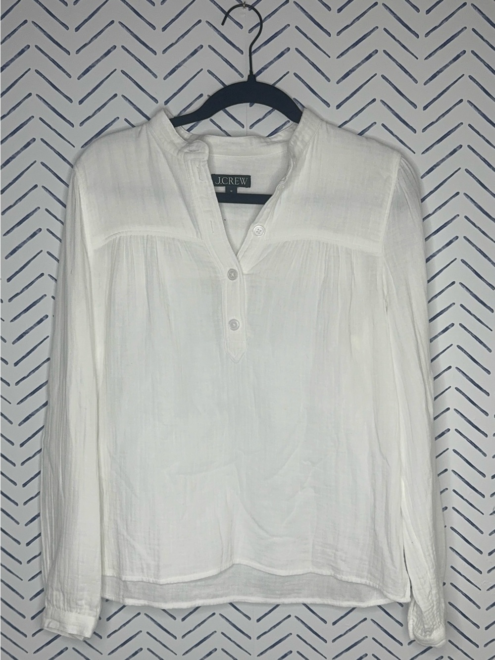 J.Crew Fresco top in soft gauze white EXCELLENT Medium - Picture 2 of 5